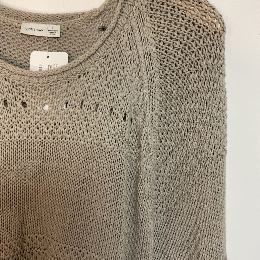 Gentle Fawn - L - beige knit cropped sweater