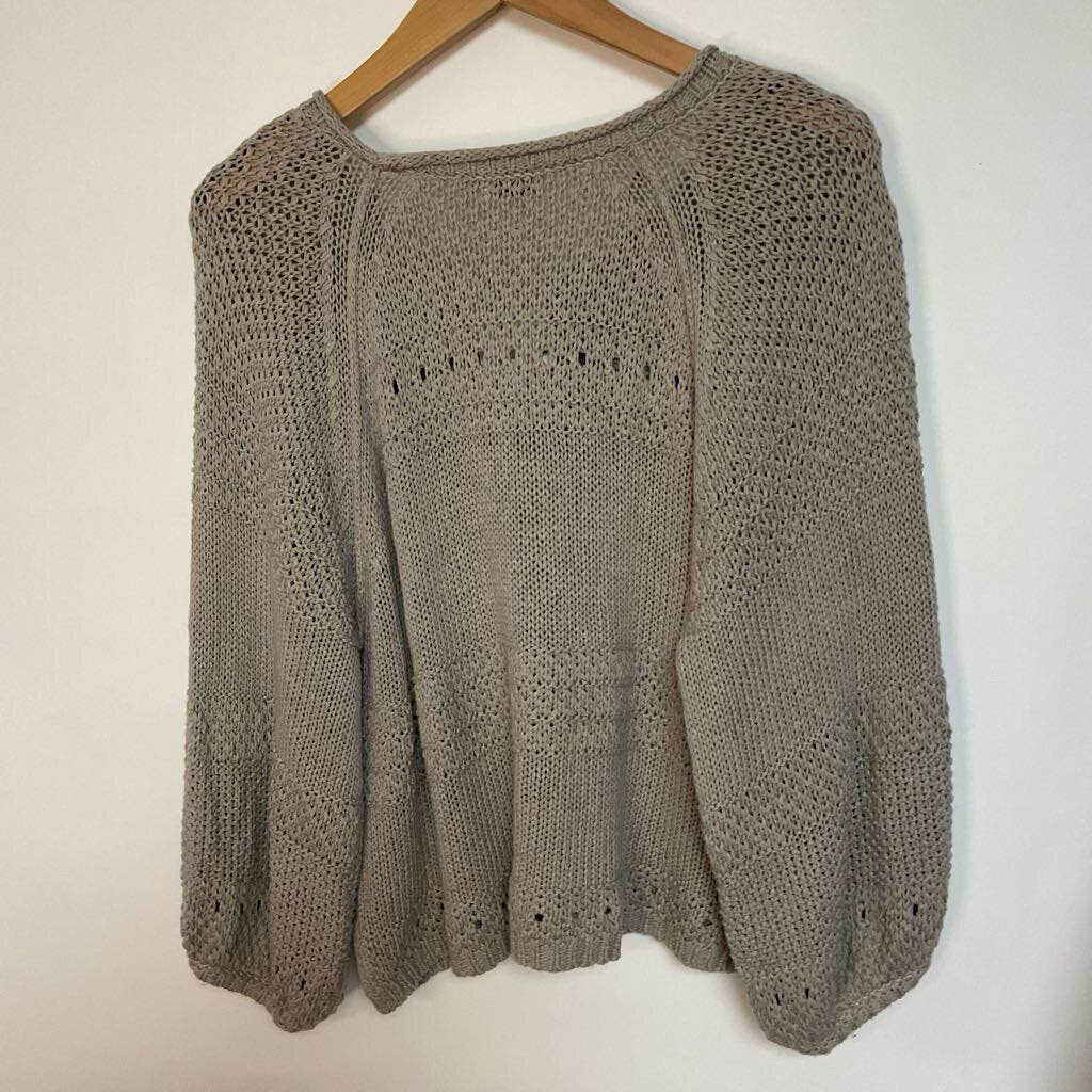 Gentle Fawn - L - beige knit cropped sweater