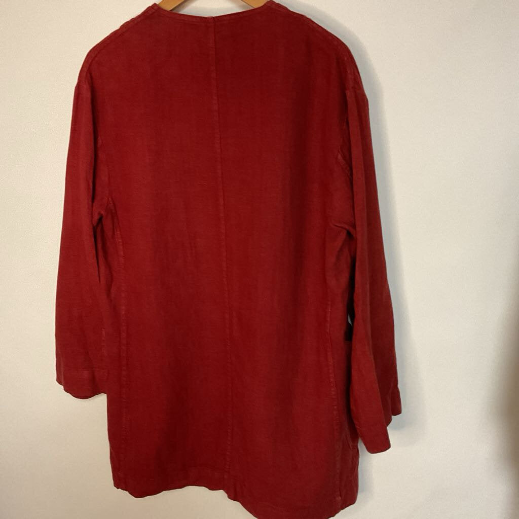 Zara - XS - 100% linen rust cardigan