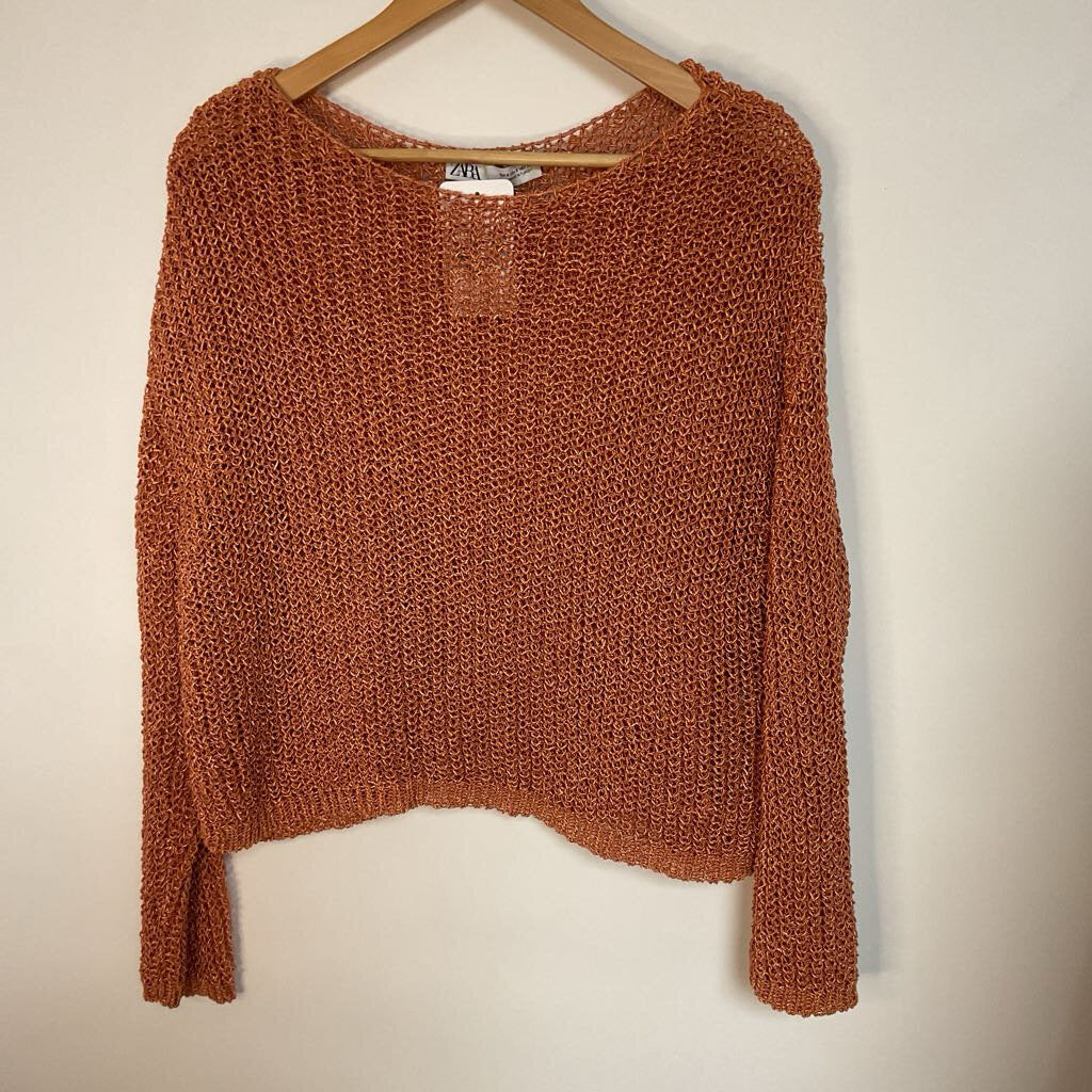 ZARA- S gold knit cropped