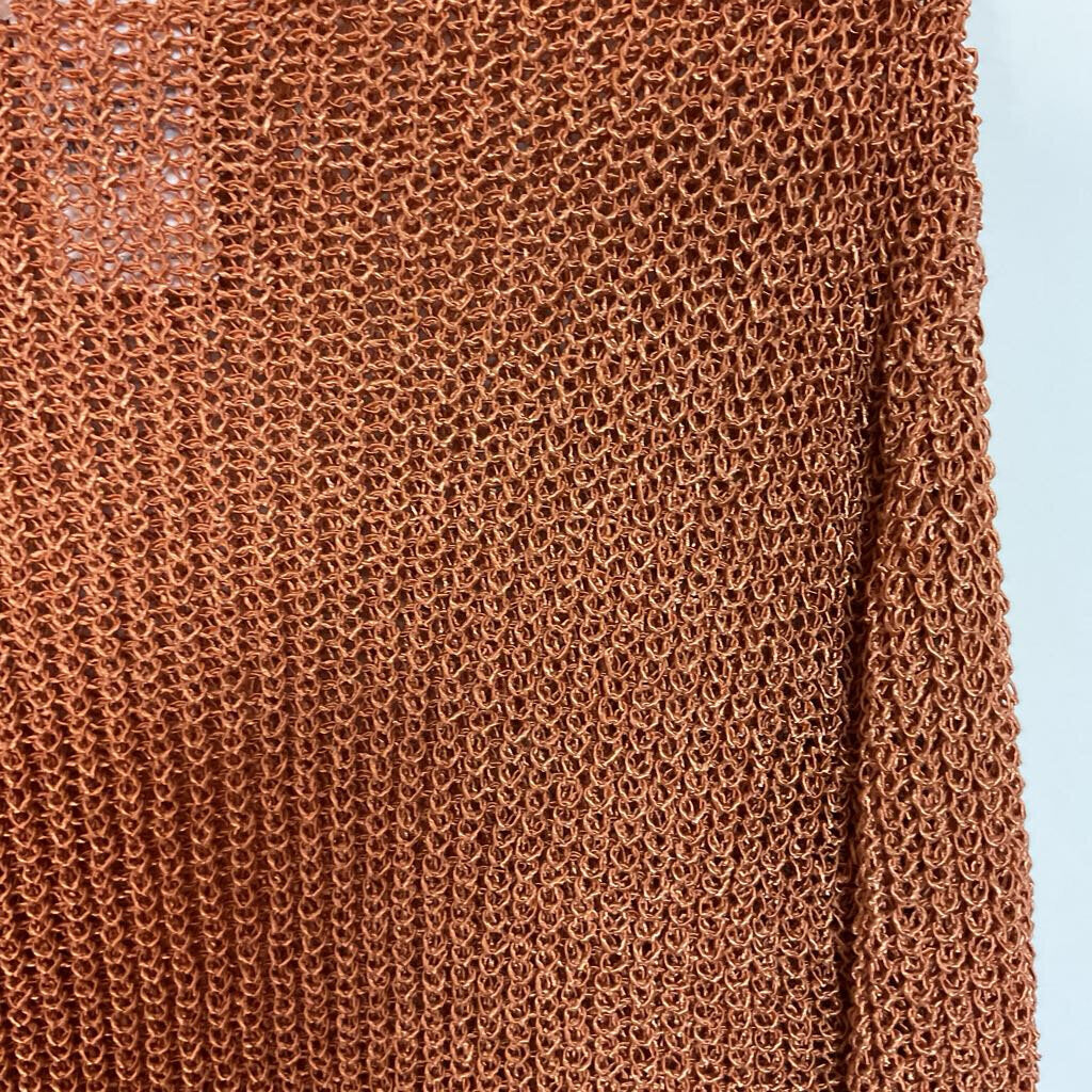 Zara - S -  Metallic orange loose knit sweater