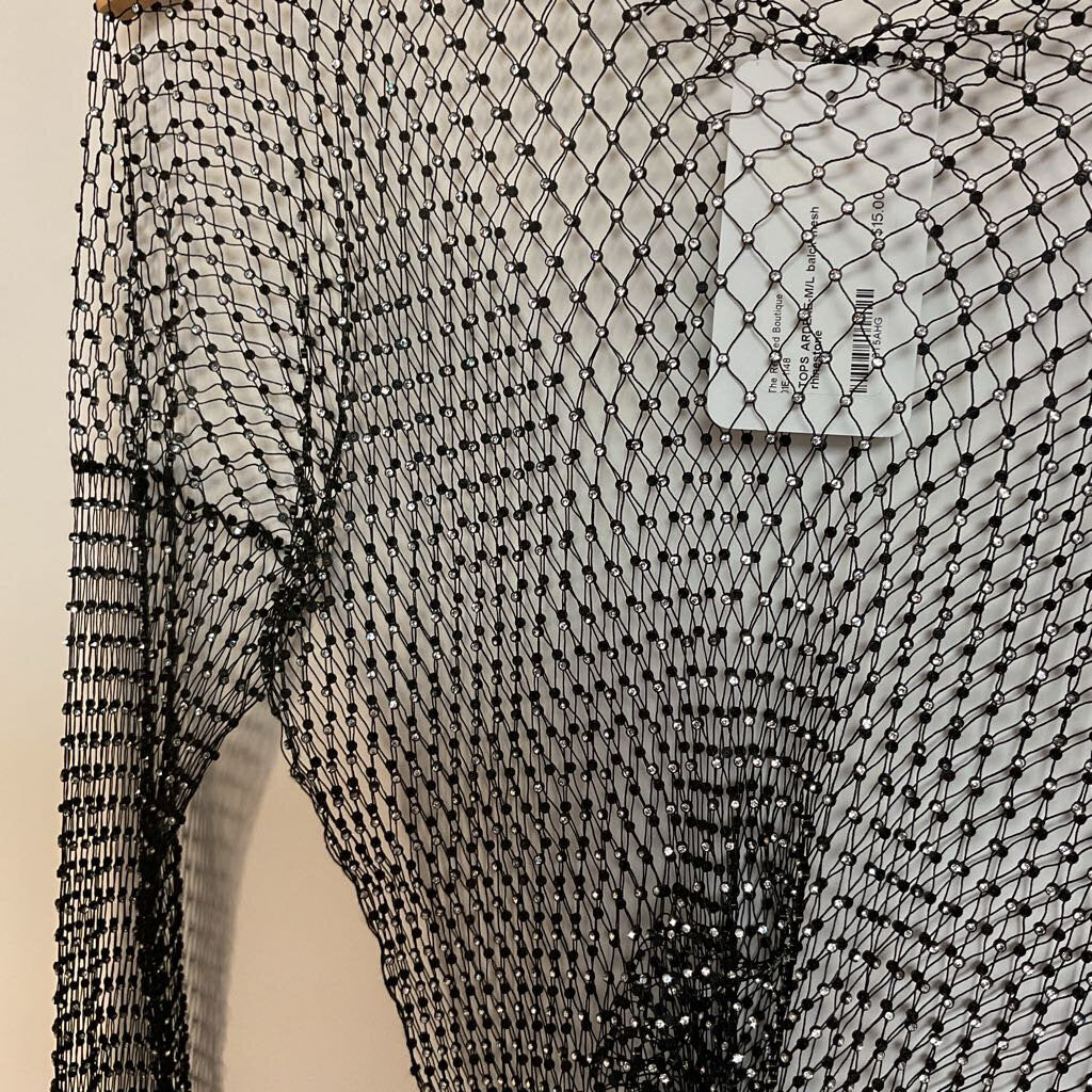 ARDENE-M/L balck mesh rhinestone