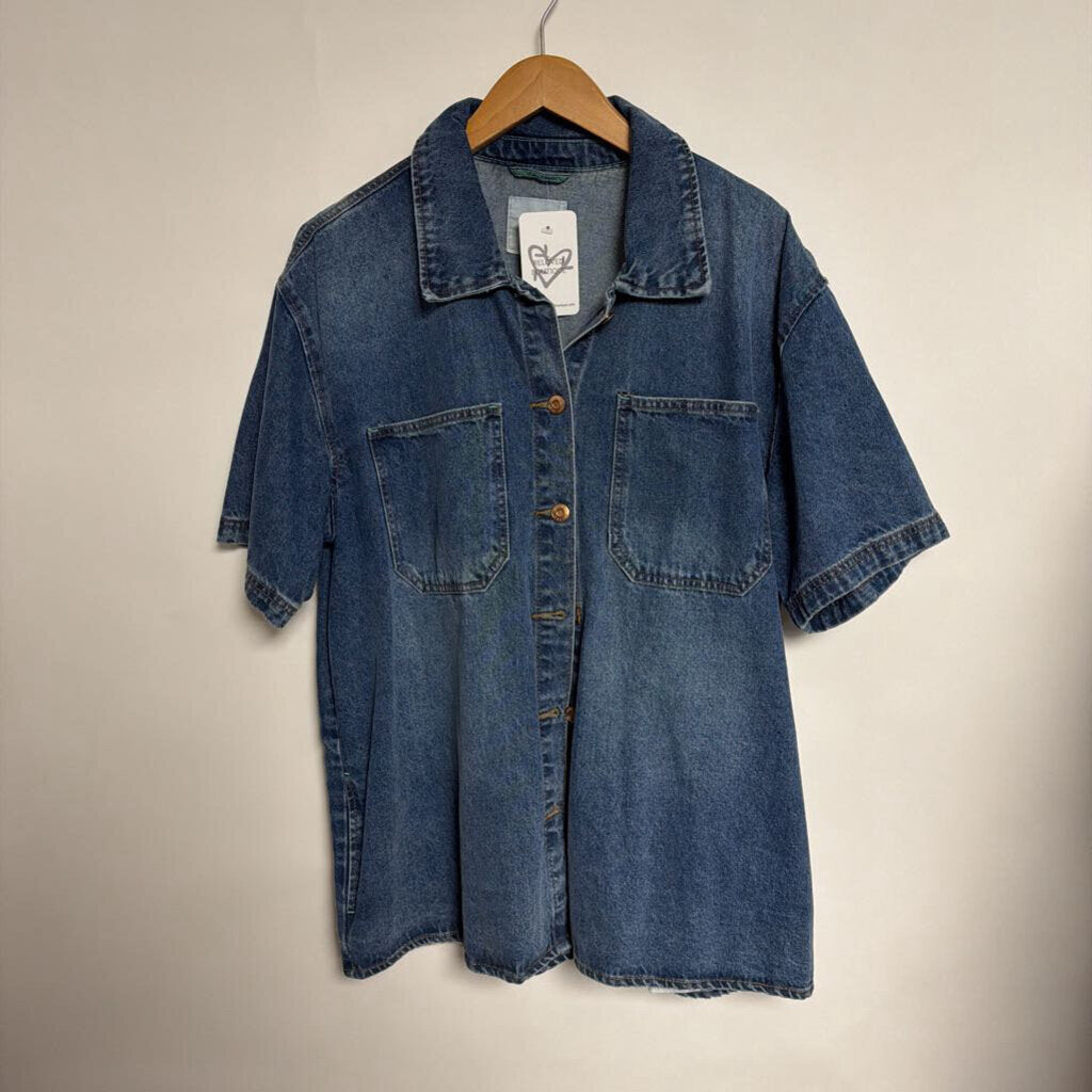 Kensie Jeans - L denim short sleeve button front