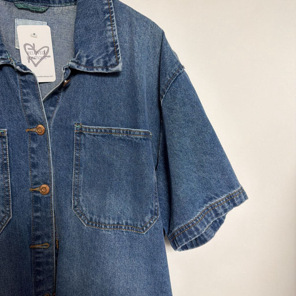 Kensie Jeans - L denim short sleeve button front