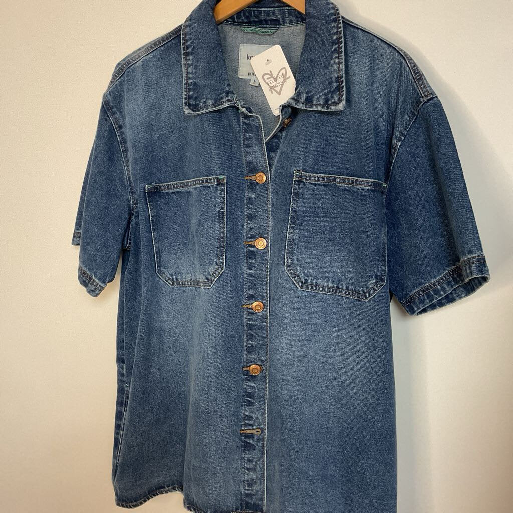Kensie Jeans - L denim short sleeve button front