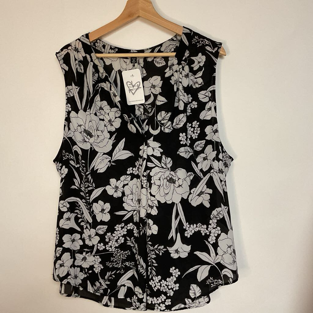 Roz & Ali- 3x balck grey foral sleevless
