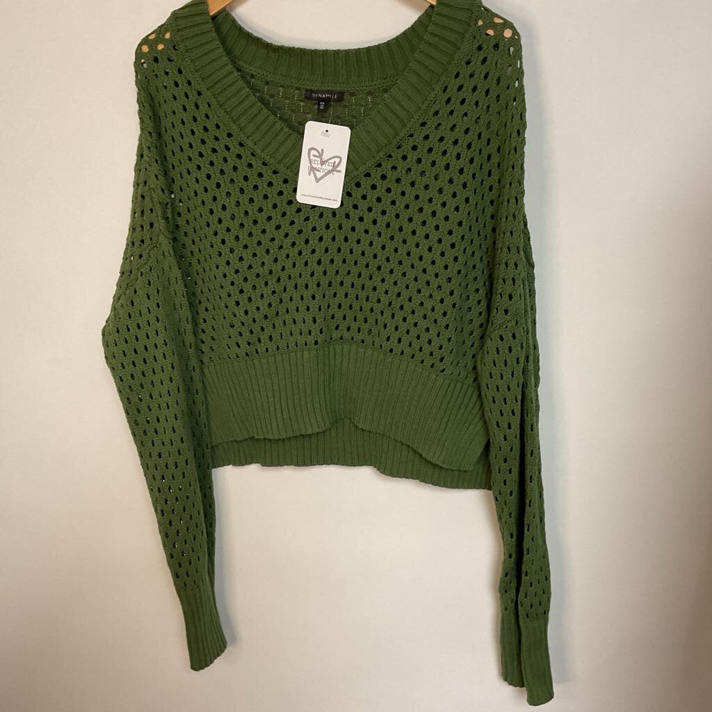 DYNAMITE - S green long sleeve cropped