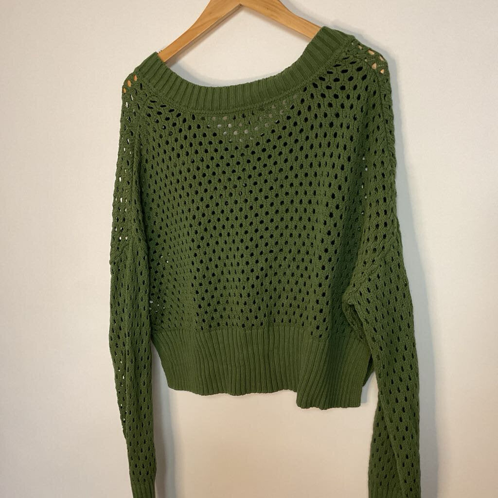 DYNAMITE - S green long sleeve cropped