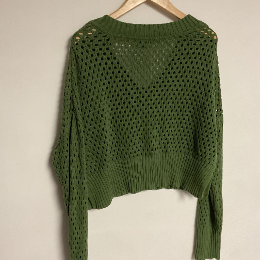 Dynamite - S - Green knit mesh sweater