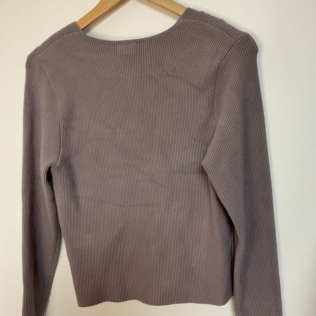 Abercrombie +Fitch - L NWT purple v neck sheer sleeve