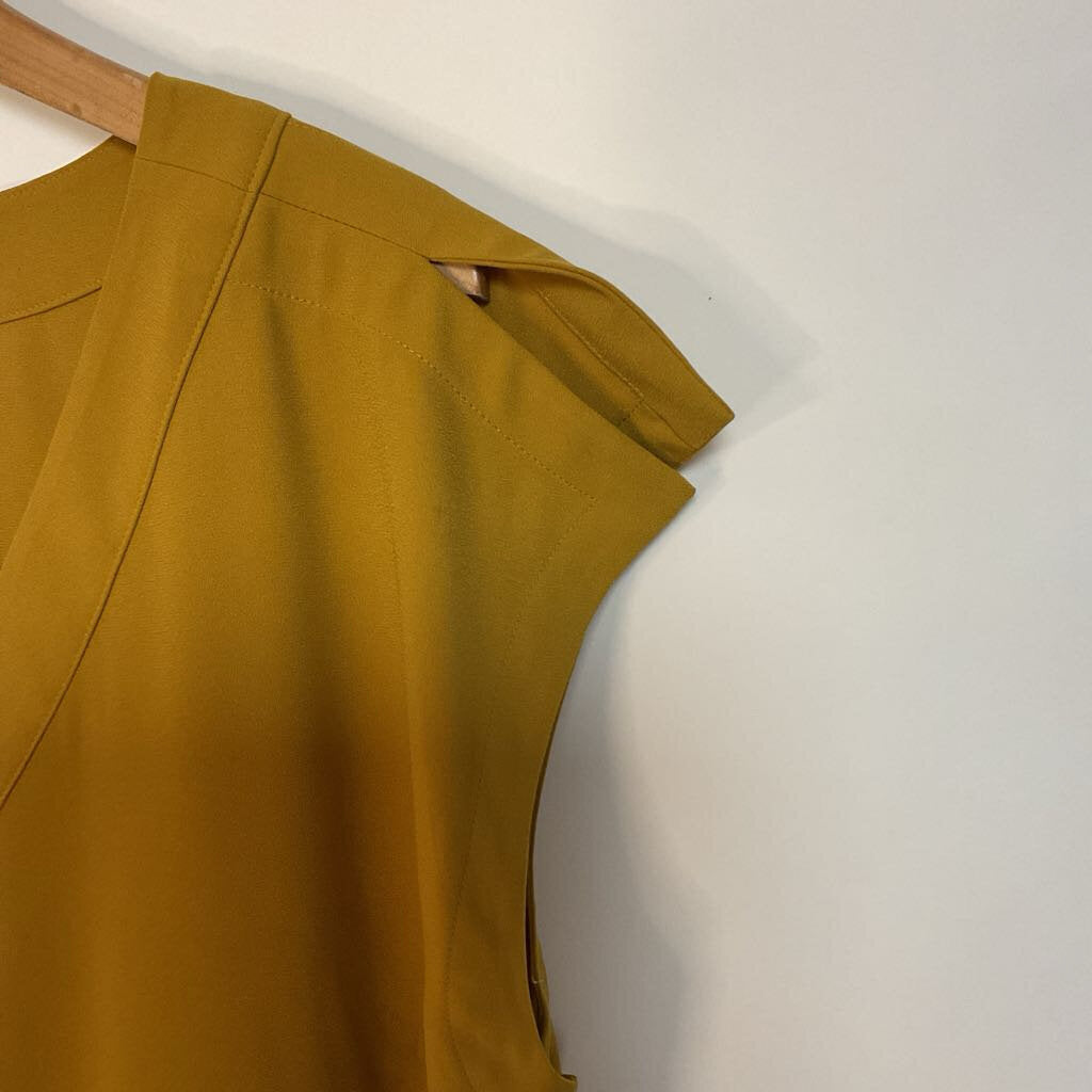 MICHEL STUDIO-16 mustard sleeveless v neck