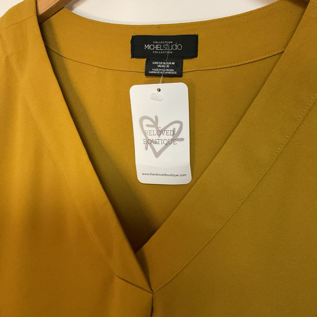 Michel Studio - Size 16 - mustard sleeveless vneck top