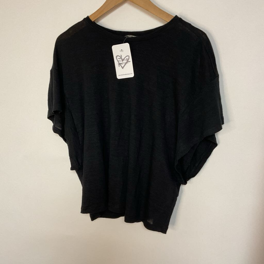 Banana Republic - XL - 100% linen black short sleeve top