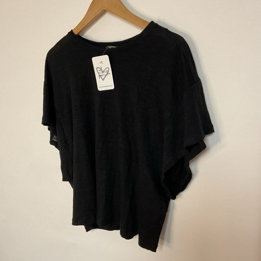 Banana Republic - XL - 100% linen black short sleeve top
