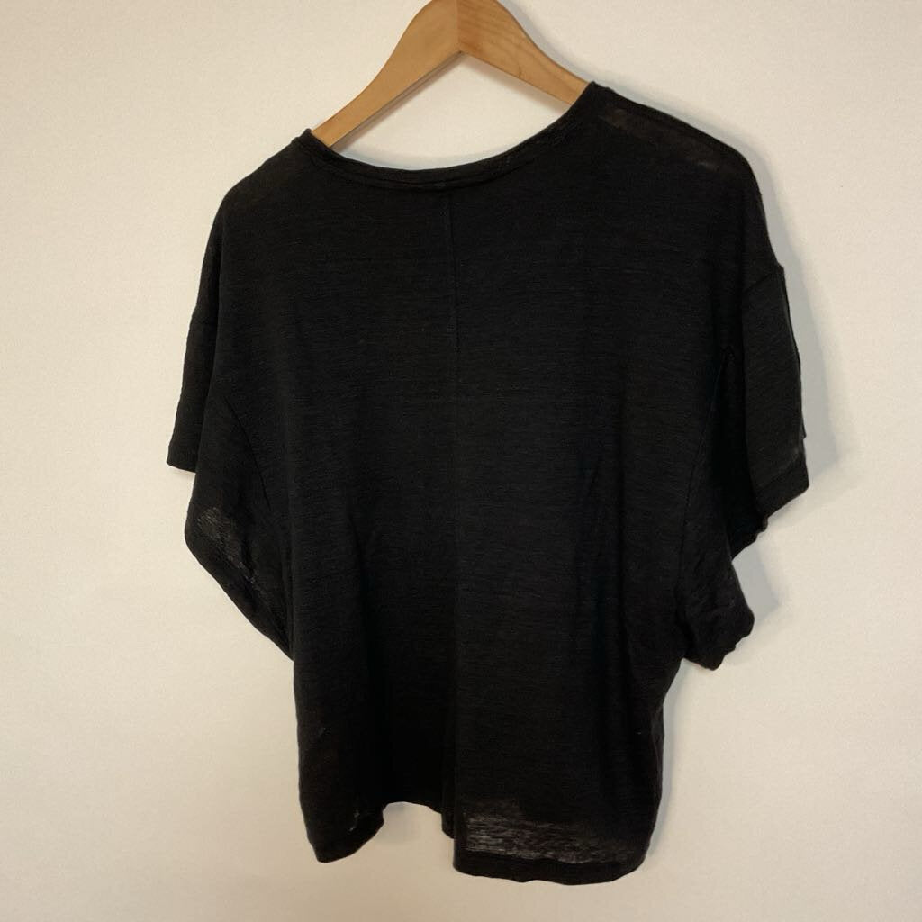Banana Republic - XL - 100% linen black short sleeve top
