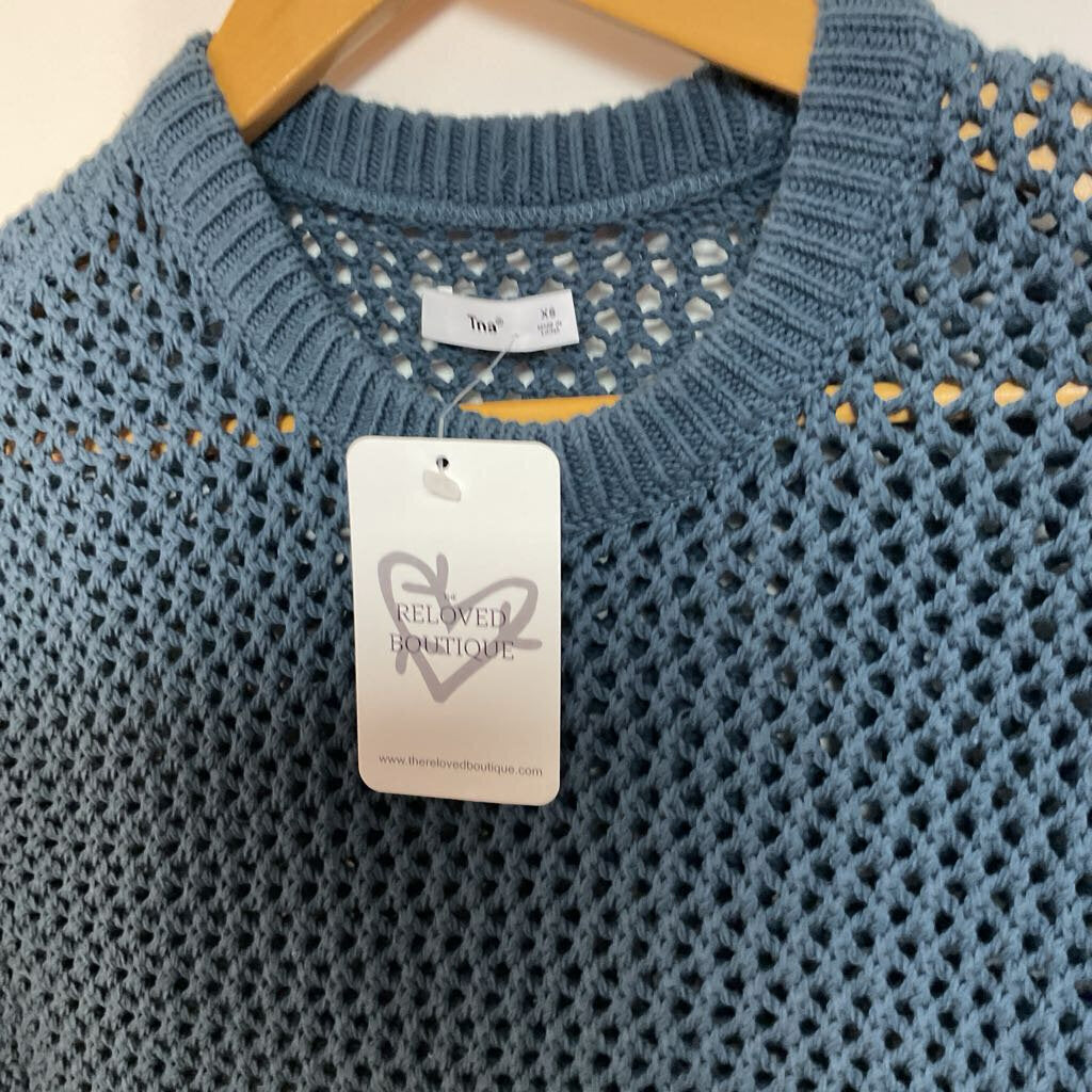 Tna - XS blue knit mid sleeve
