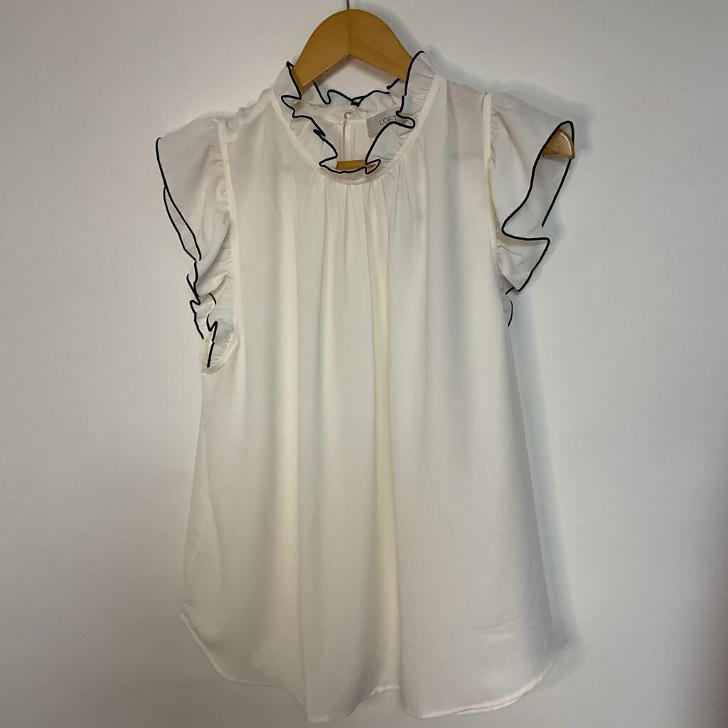 white sheer black trim