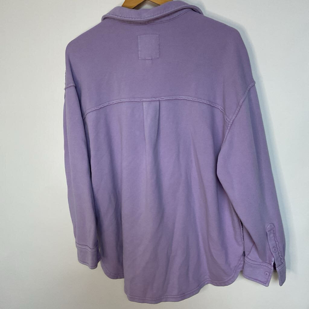 S - purple long sleeve button front