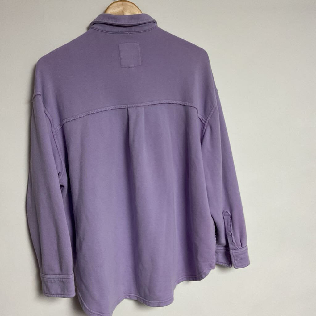 S - purple long sleeve button front