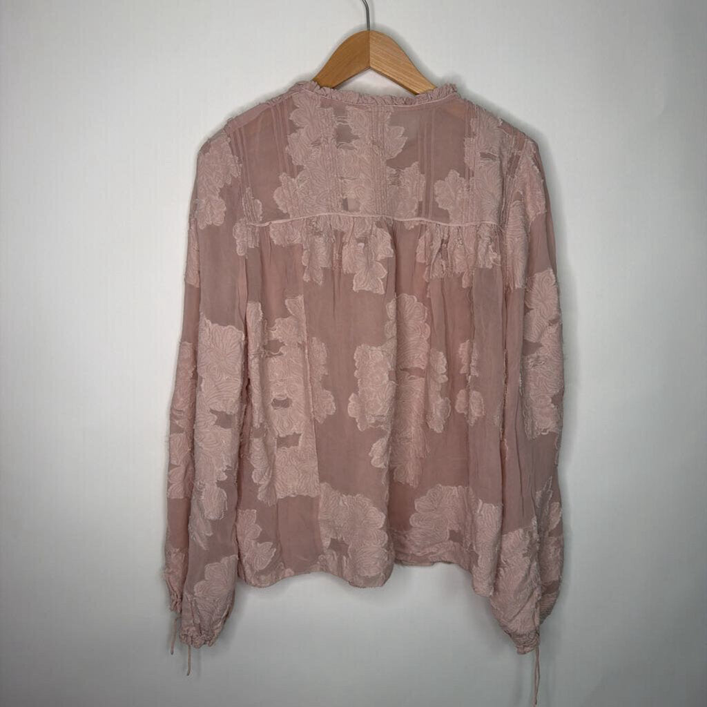 Wilfred - M pink long sleeve pink flower