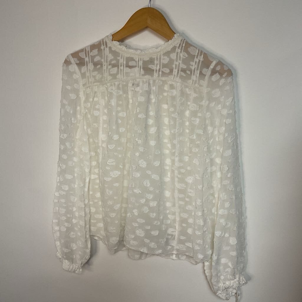 white sheer long sleeve