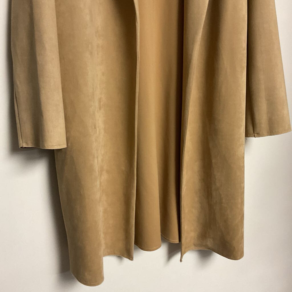 Suzy Shier - M - Brown faux suede long jacket