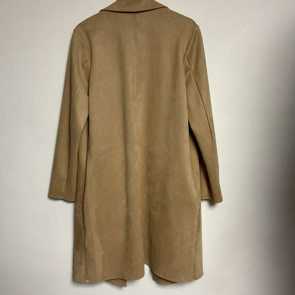 Suzy Shier - M - Brown faux suede long jacket
