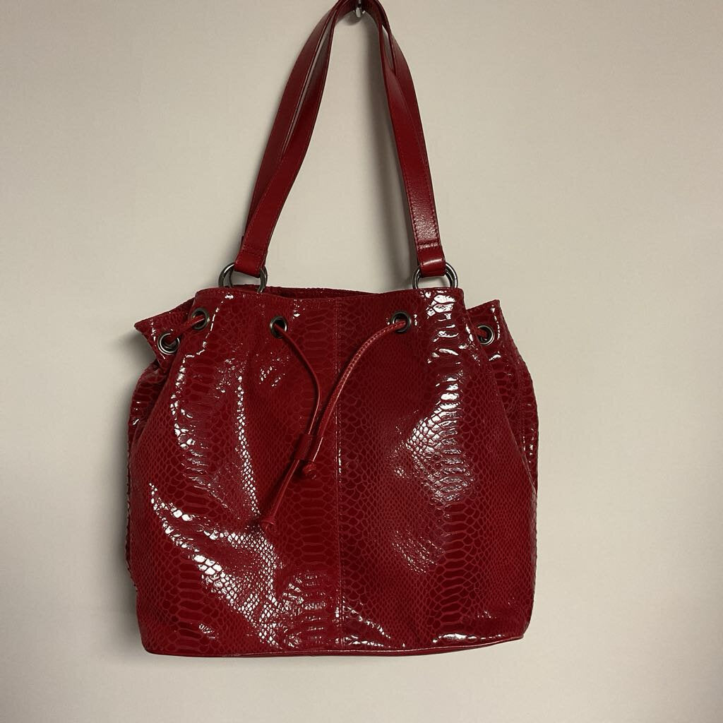 Danier - leather red snakeskin purse