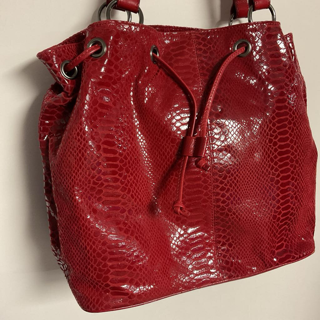 Danier - leather red snakeskin purse