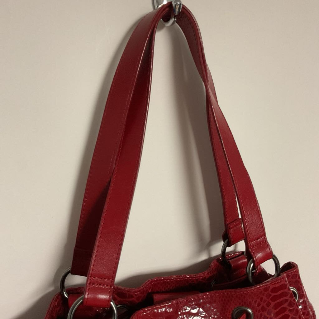 Danier - leather red snakeskin purse