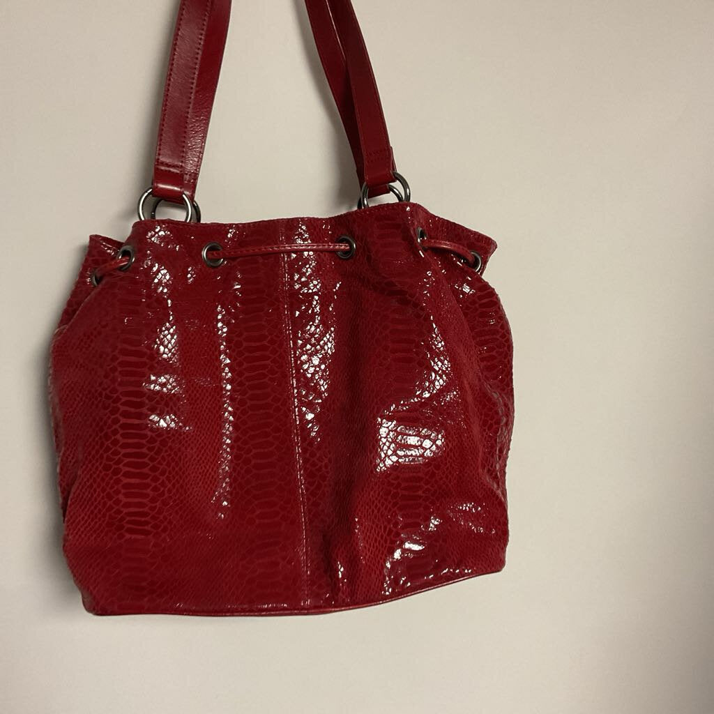 Danier - leather red snakeskin purse