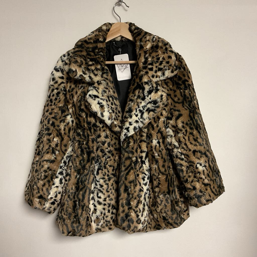 CHAUS - XL - Cheetah faux open (no button) jacket