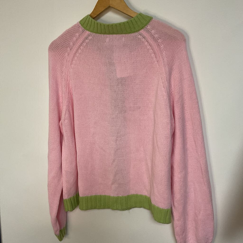 Smash + Tess - M/L - pink green button front cardigan