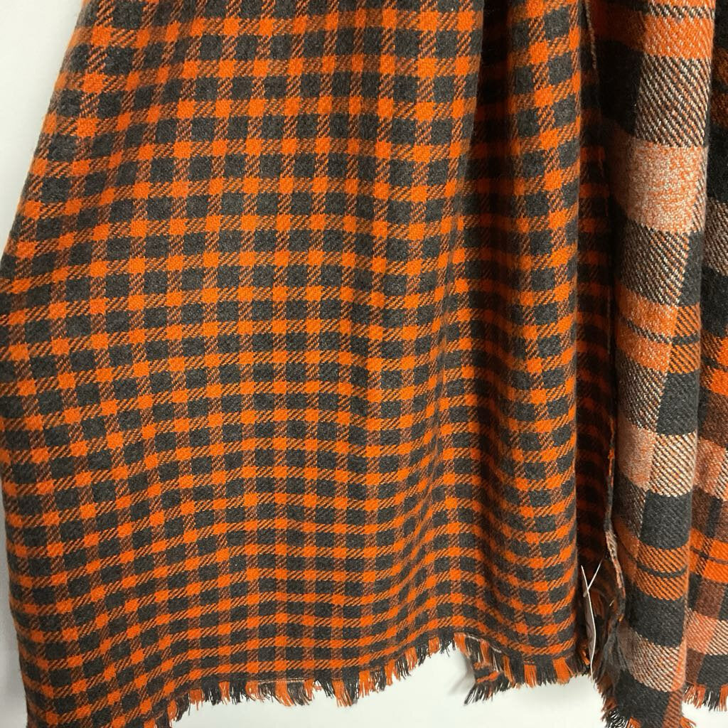 Roots - Orange and brown plaid blanket scarf
