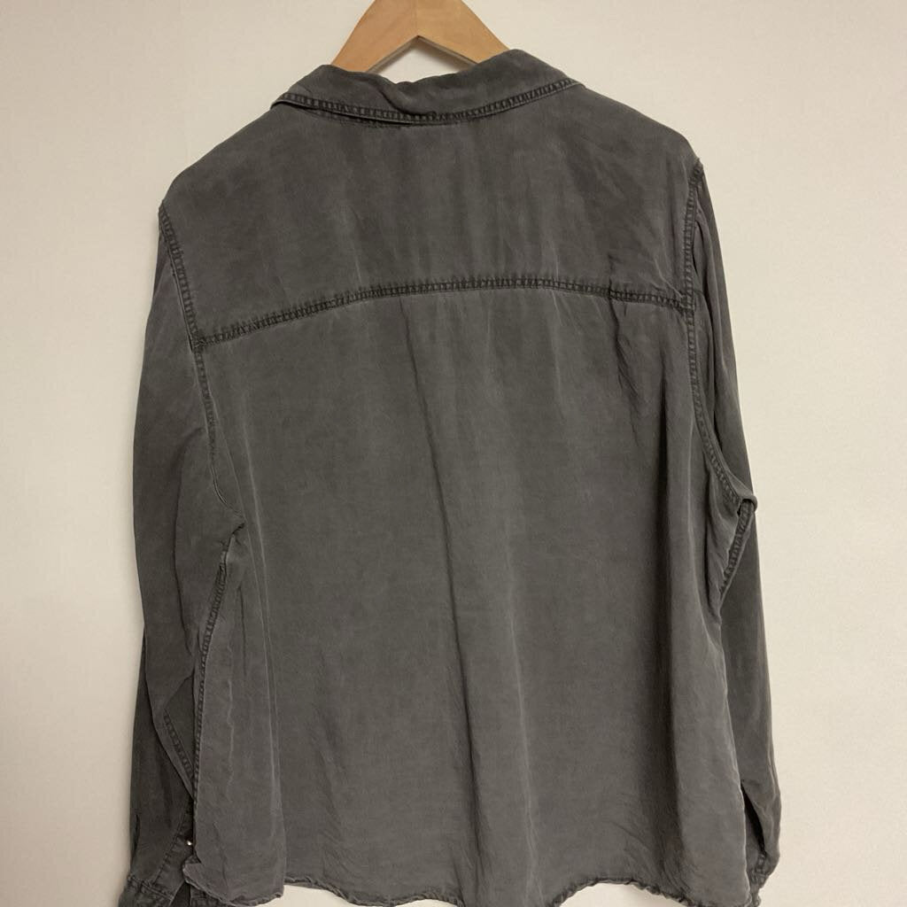 Sz -2 grey button front chambray