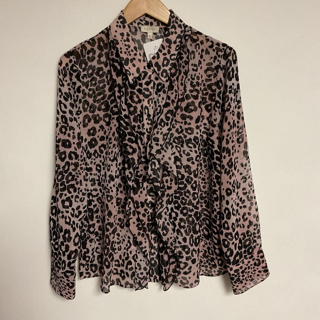 Sz 12 pink black cheetah sheer