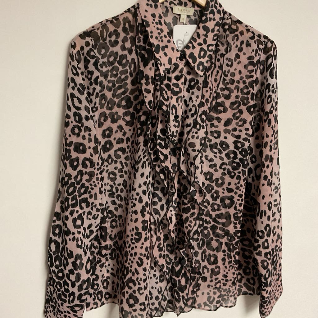 Sz 12 pink black cheetah sheer