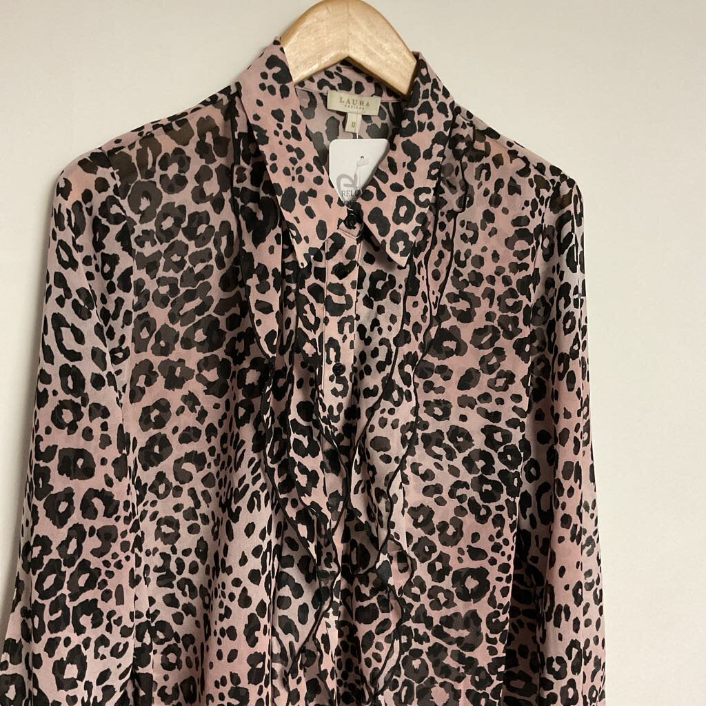 Sz 12 pink black cheetah sheer