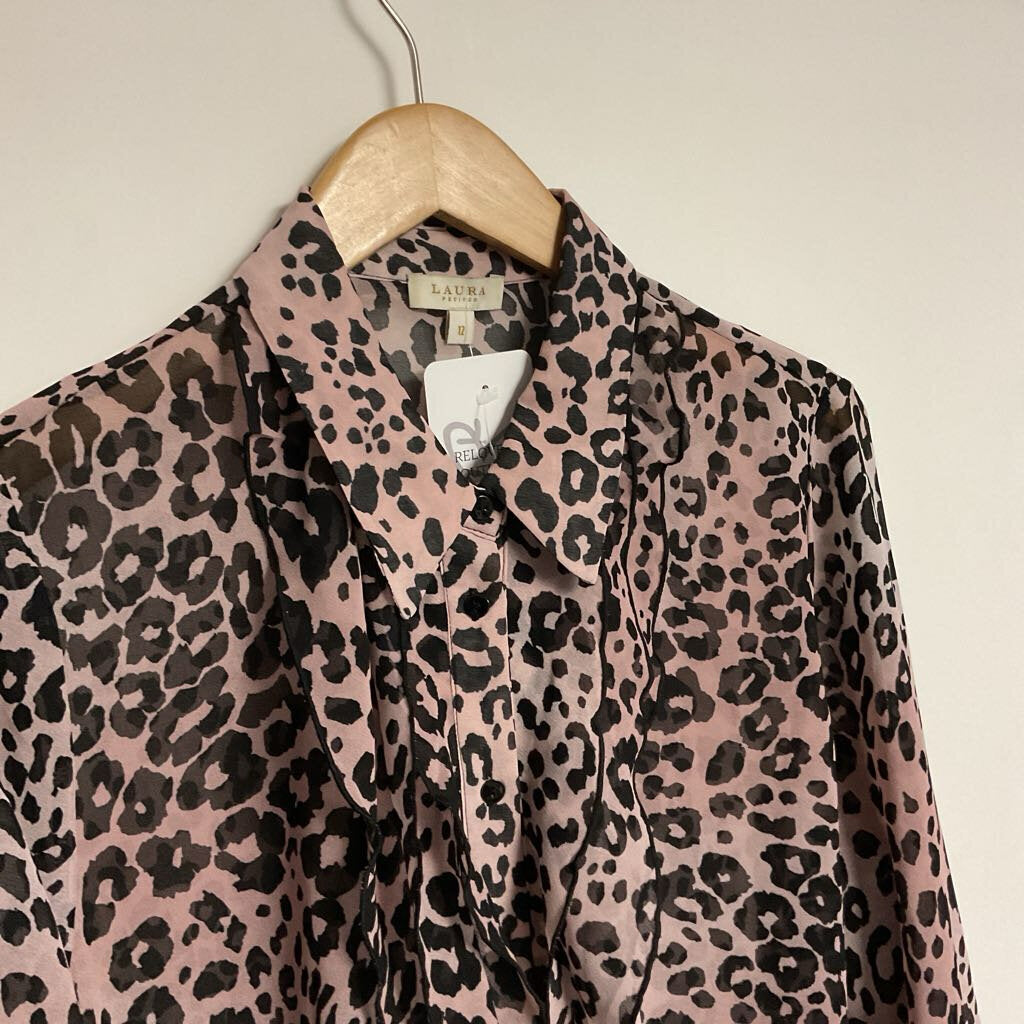Sz 12 pink black cheetah sheer