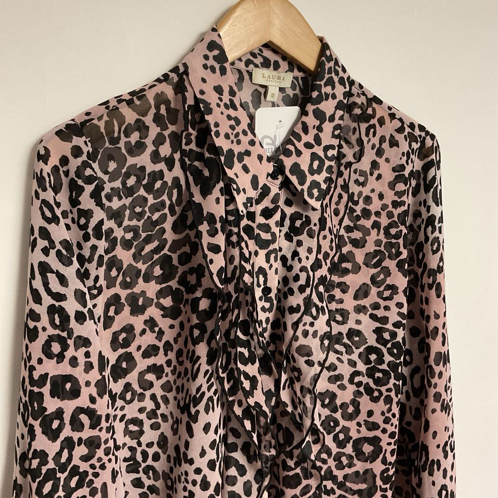 Sz 12 pink black cheetah sheer