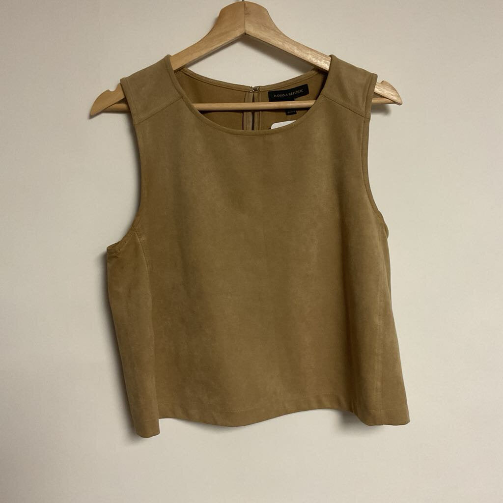 L- tan faux suede sleeveless
