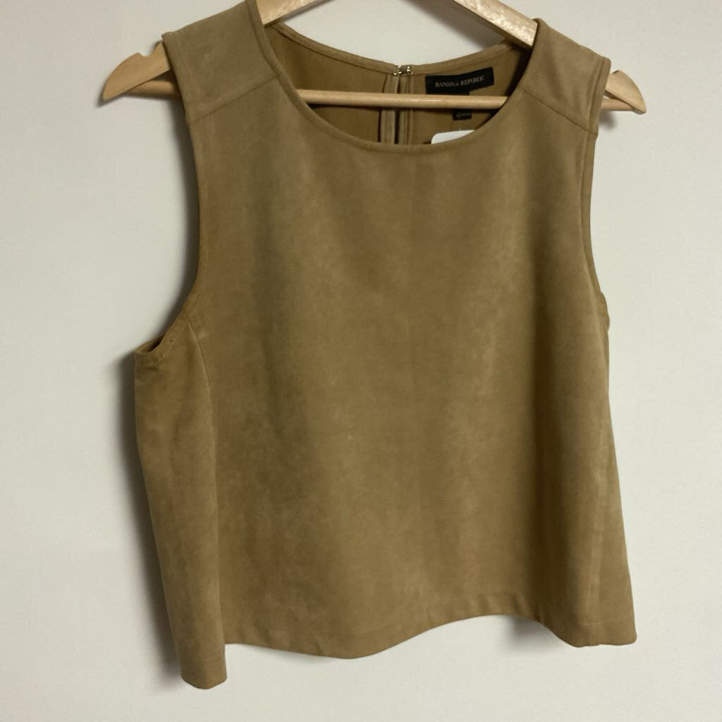 L- tan faux suede sleeveless