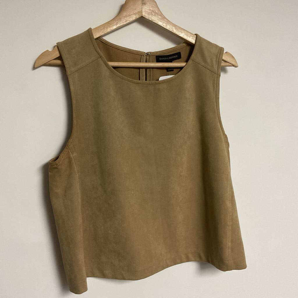 L- tan faux suede sleeveless