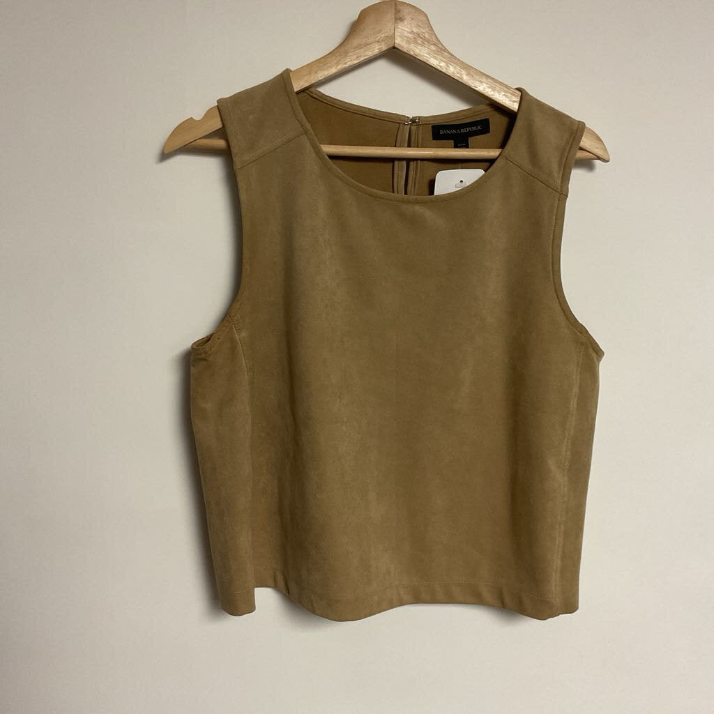 Banana Republic - L- Tan faux suede sleeveless top
