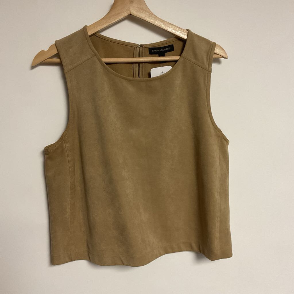 L- tan faux suede sleeveless