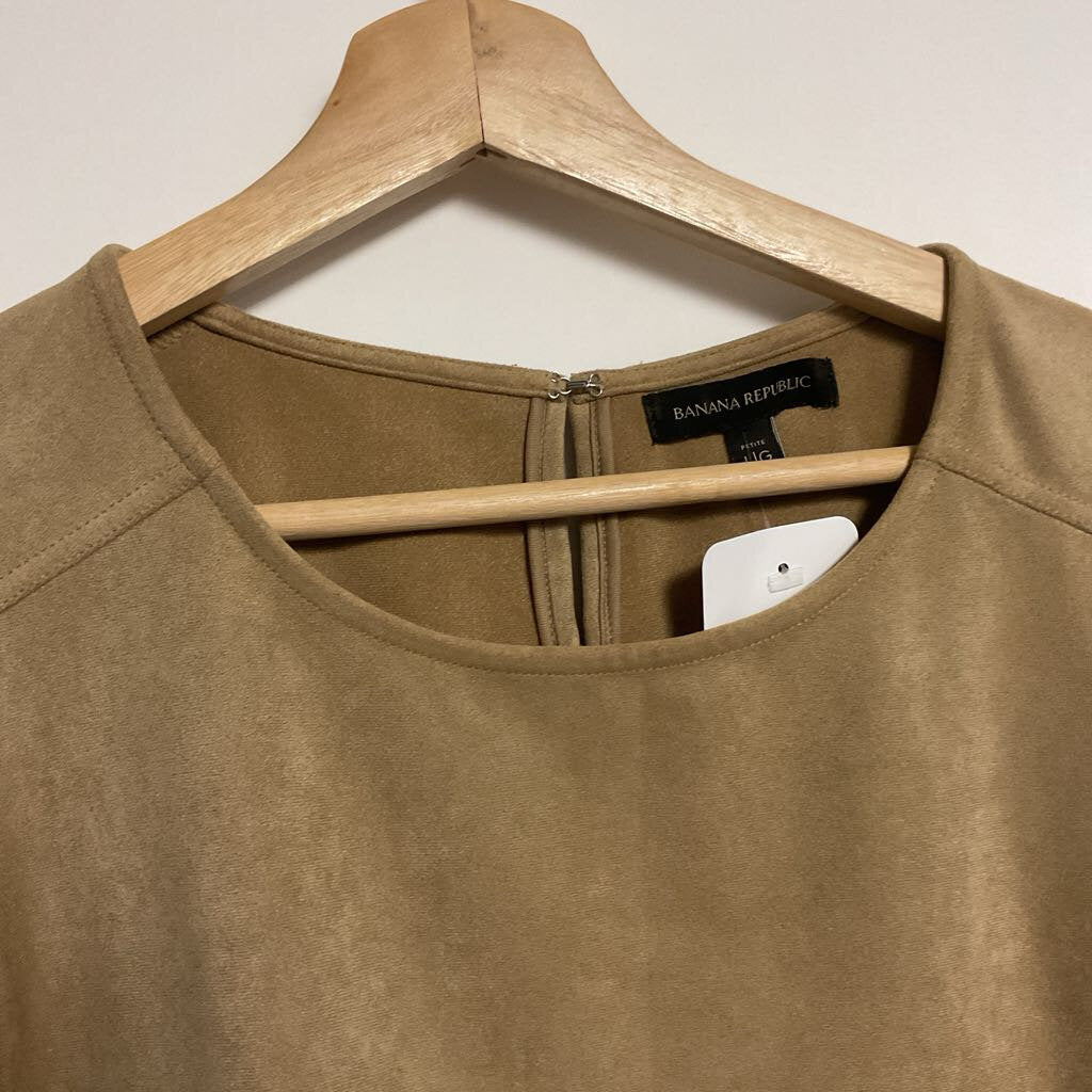 L- tan faux suede sleeveless
