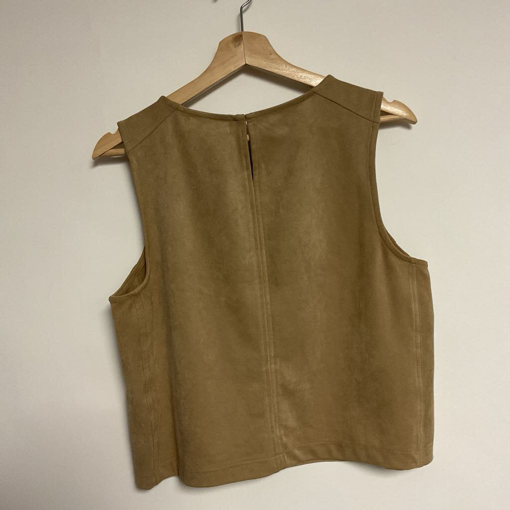 L- tan faux suede sleeveless