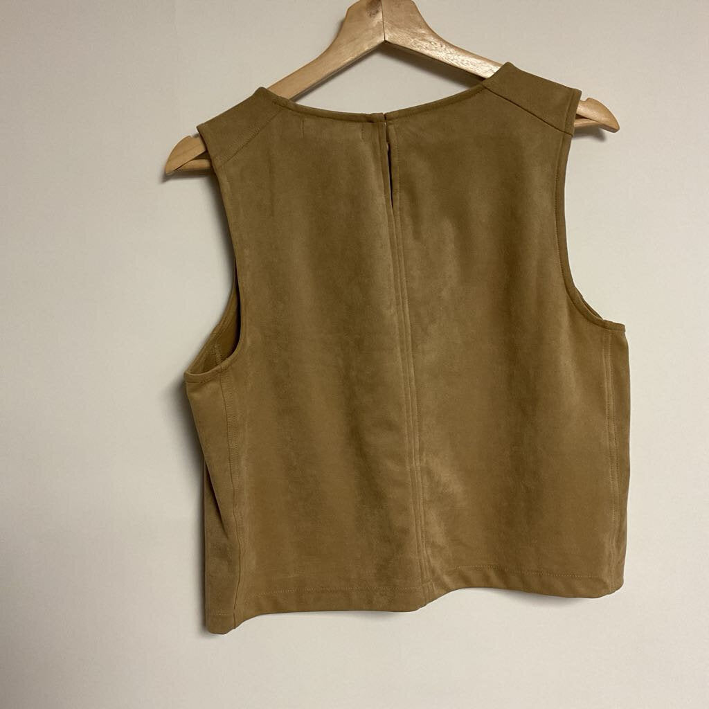 L- tan faux suede sleeveless