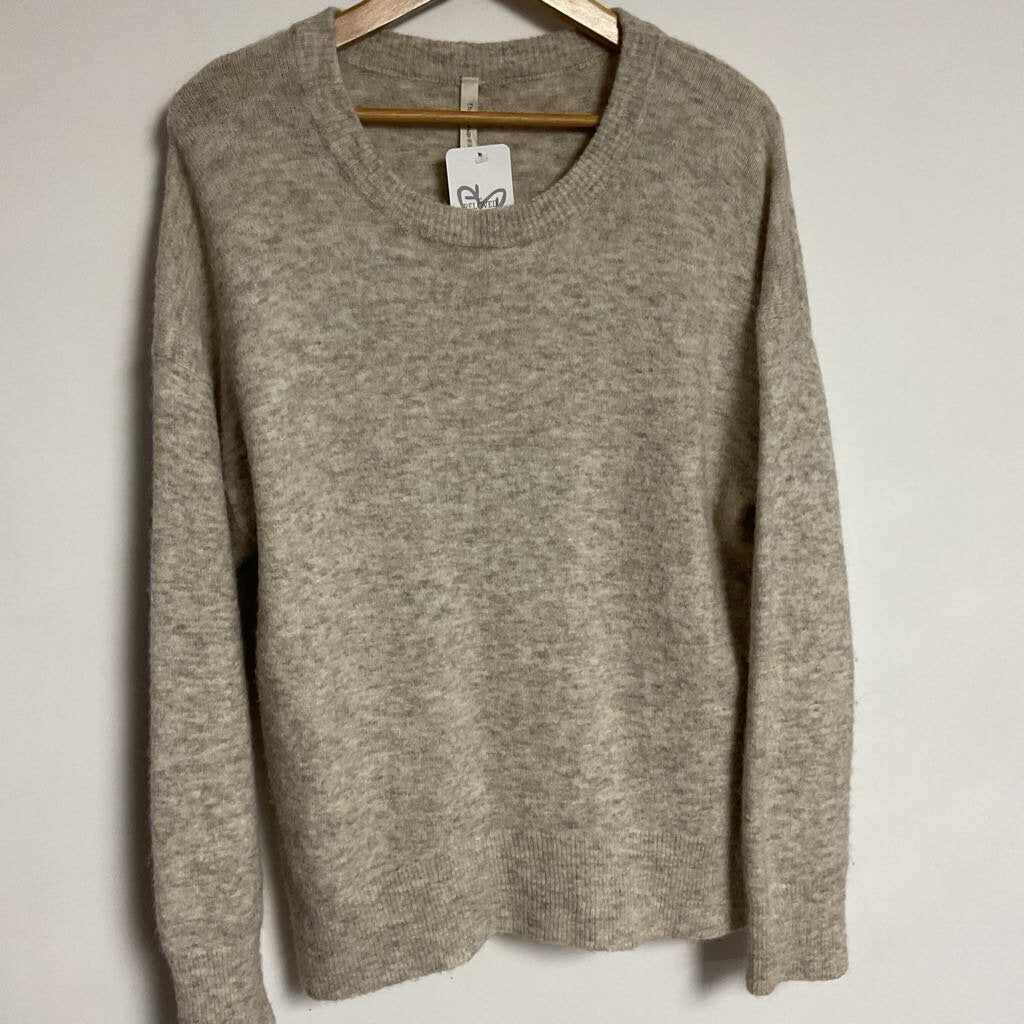 Babaton - M - Melange beige knit alpaca wool blend sweater