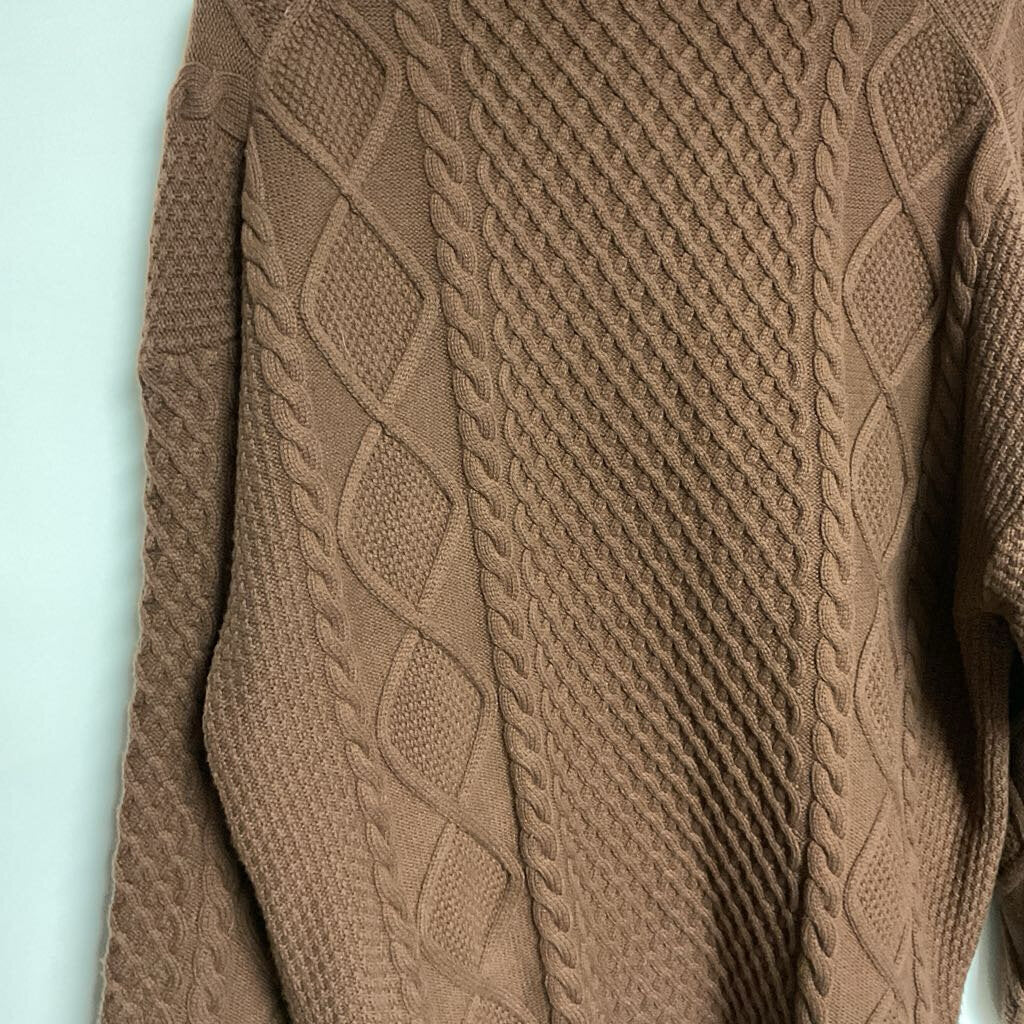 L - Brown cable knit sweater